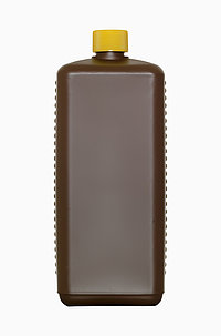 Kunststoff Vierkantflasche: 1,0 Liter, Farbe: braun