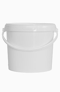 Plastic round bucket: 5,6 liter, colour: white