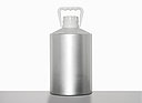 Aluminiumflasche Schrägschulter: 5,5 Liter, Farbe: silbermatt gebeizt