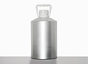 Aluminium bottle tapered shoulder: 5,5 liter, colour: matte silver stained