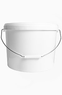 Plastic round bucket: 16,0 liter, colour: white