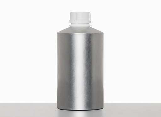 Aluminiumflasche Schrägschulter plombierbar: 1,3 Liter, Farbe: silbermatt gebeizt