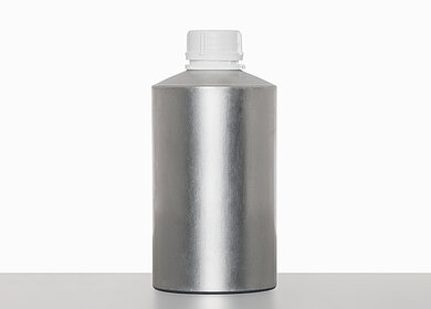 Aluminum bottle: 1,3 liter, colour: matte silver stained