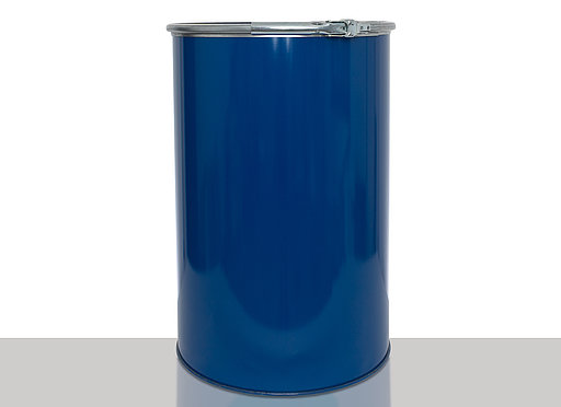Stahlblech Deckelfass: 213,0 Liter, Farbe: blau RAL 5010