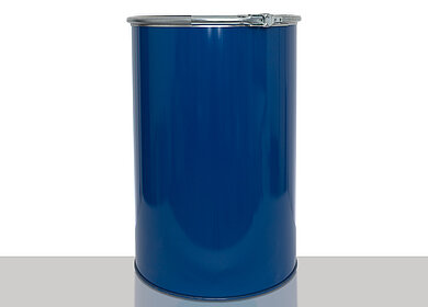 Stahlblech Deckelfass: 213,0 Liter, Farbe: blau RAL 5010