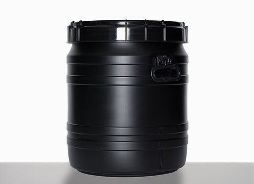 Kunststoff Schraubdeckelfass UV-beständig: 55,0 Liter, Farbe: schwarz