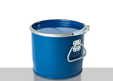 Sheet steel recovery drum: 6,0 liter, colour: blue RAL 5010