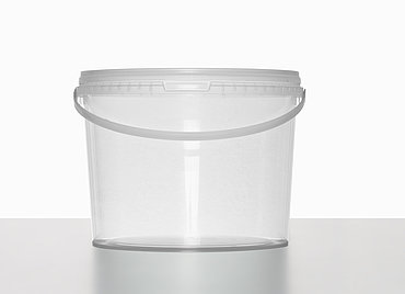 Kunststoff Rundeimer: 10,0 Liter, Farbe: transparent