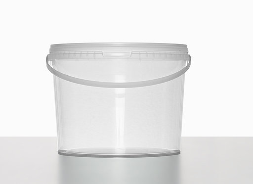 Kunststoff Rundeimer: 10,0 Liter, Farbe: transparent