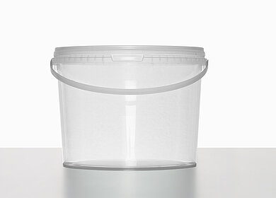 Kunststoff Rundeimer: 10,0 Liter, Farbe: transparent