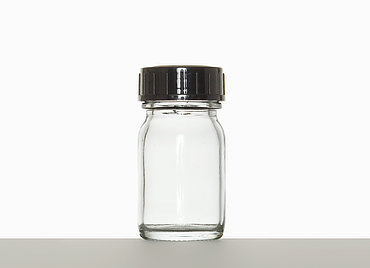 Wide neck bottle: 30 milliliter, colour: clear