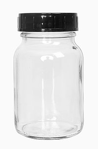 Wide neck bottle: 250 milliliter, colour: clear