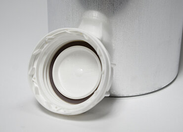 Aluminiumflasche Schrägschulter: 2,5 Liter, Farbe: silbermatt gebeizt