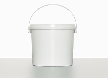Plastic round bucket UN: 5,0 liter, colour: white