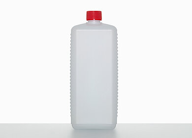 Kunststoff Vierkantflasche: 1,0 Liter, Farbe: natur