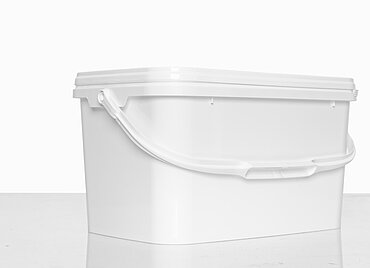 Kunststoff Rechteckeimer: 6,2 Liter, Farbe: weiß