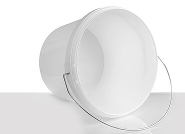 Kunststoff Rundeimer: 8,0 Liter, Farbe: weiß