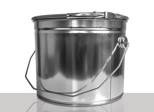 Tinplate bucket: 6,0 liter, colour: blank