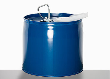 Combination tight head drum: 6,0 liter, colour: blue RAL 5010