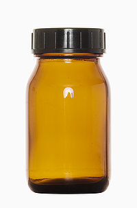 Wide neck bottle: 100 milliliter, colour: brown