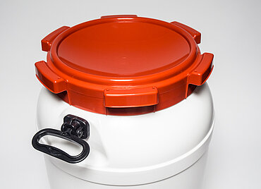 Kunststoff Schraubdeckelfass: 68,5 Liter, Farbe: weiß Kunststoff Schraubdeckelfass: 68,5 Liter, Farbe: weiß