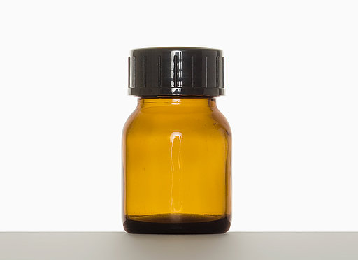 Weithalsglas: 25 Milliliter, Farbe: braun