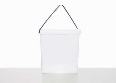 Square bucket: 5,0 liter, colour: white