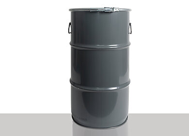 Stahlblech Hobbock zyl. i.l.: 60,0 Liter, Farbe: grau RAL 7012