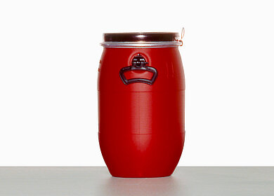 Kunststoff Deckelfass: 30,0 Liter, Farbe: rot