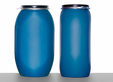 Kunststoff Deckelfass: 120,0 Liter, Farbe: blau