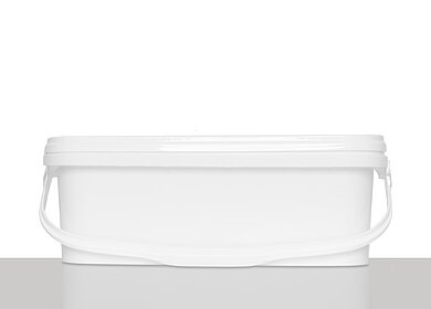 Plastic rectangular bucket: 3,5 liter, colour: white