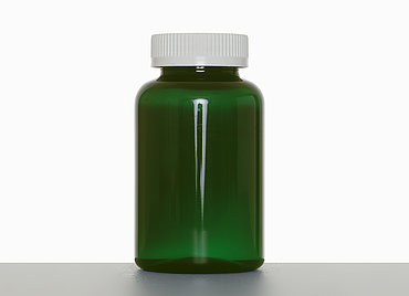 PET-Packer: 300 milliliter, colour: cobalt blue (photo in green)