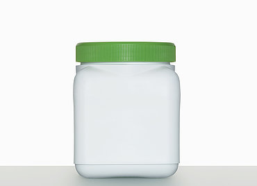 Kunststoff Vierkantflasche: 500 Milliliter, Farbe: natur