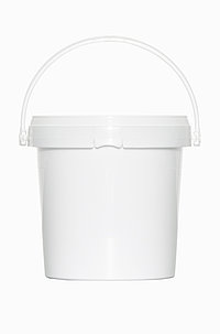 Kunststoff Rundeimer: 1,0 Liter, Farbe: weiß