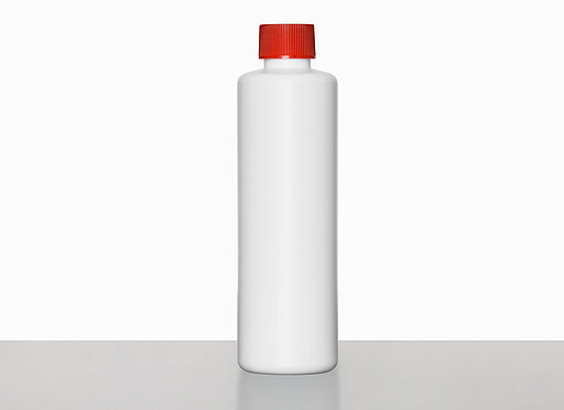 Kunststoff Rundflasche R 250/25: 250 Milliliter, Farbe: weiß