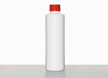 Kunststoff Rundflasche R 250/25: 250 Milliliter, Farbe: weiß