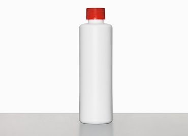 Round bottle R 250/25: 250 milliliter, colour: white