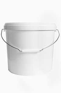 Plastic round bucket: 12,5 liter, colour: white