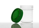 Schraubdeckelbecher steril: 60 Milliliter, Farbe: klar transparent