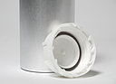 Aluminium bottle round shoulder: 625 milliliter, colour: matte silver stained