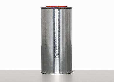 Weißblech Flachflasche: 250 Milliliter, Farbe: blank