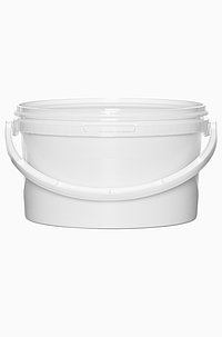 Plastic round bucket: 3,7 liter, colour: white
