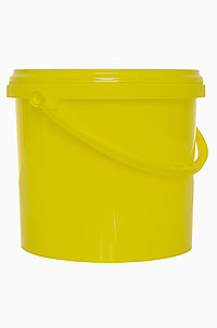 Plastic round bucket: 5,0 liter, colour: yellow