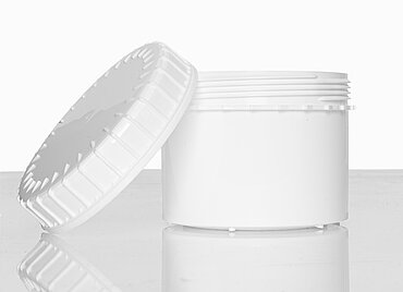 Kunststoff Schraubdeckeldose: 500 Milliliter, Farbe: weiß