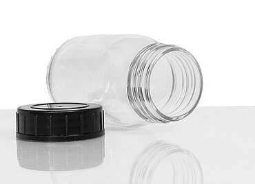 Weithalsglas: 100 Milliliter, Farbe: klar Weithalsglas: 100 Milliliter, Farbe: klar