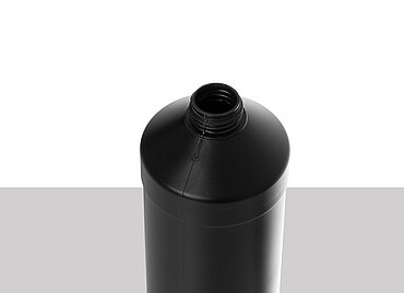 Kunststoff Rundflasche FRZG 1000/28 UN: 1,0 Liter, Farbe: schwarz Kunststoff Rundflasche FRZG 1000/28 UN: 1,0 Liter, Farbe: schwarz