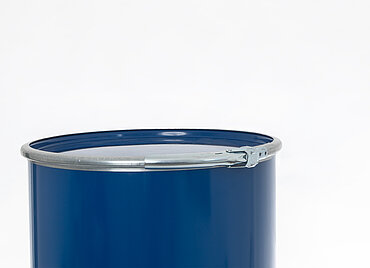 Stahlblech Deckelfass i.l.: 210,5 Liter, Farbe: blau RAL 5010 Stahlblech Deckelfass i.l.: 210,5 Liter, Farbe: blau RAL 5010