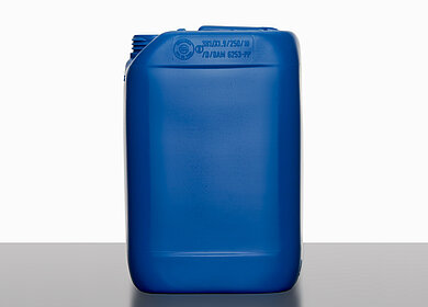 Plastic canister: 6,0 liter, colour: blue