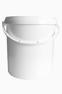 Plastic round bucket: 10,7 liter, colour: white