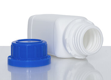 Kunststoff Chemikalienflasche: 100 Milliliter, Farbe: weiß